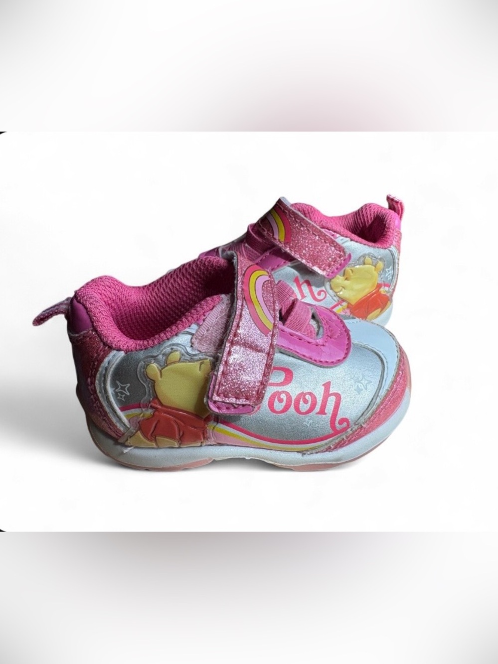 Y2K Disney Winnie the Pooh Pink Glitter Toddler Sneakers